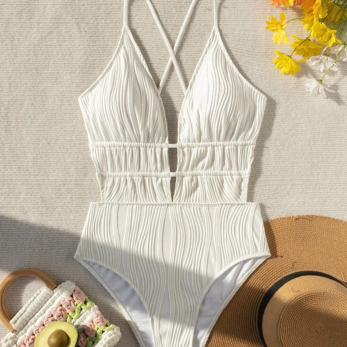 vigoashely white 2025 strapped swimwear women sexy push up one piece swimsuit monokini backless cross hollow lady bathing suit vigoashely white 2025 strapped swimwear women sexy push up one piece swimsuit monokini backless cross hollow lady bathing suit