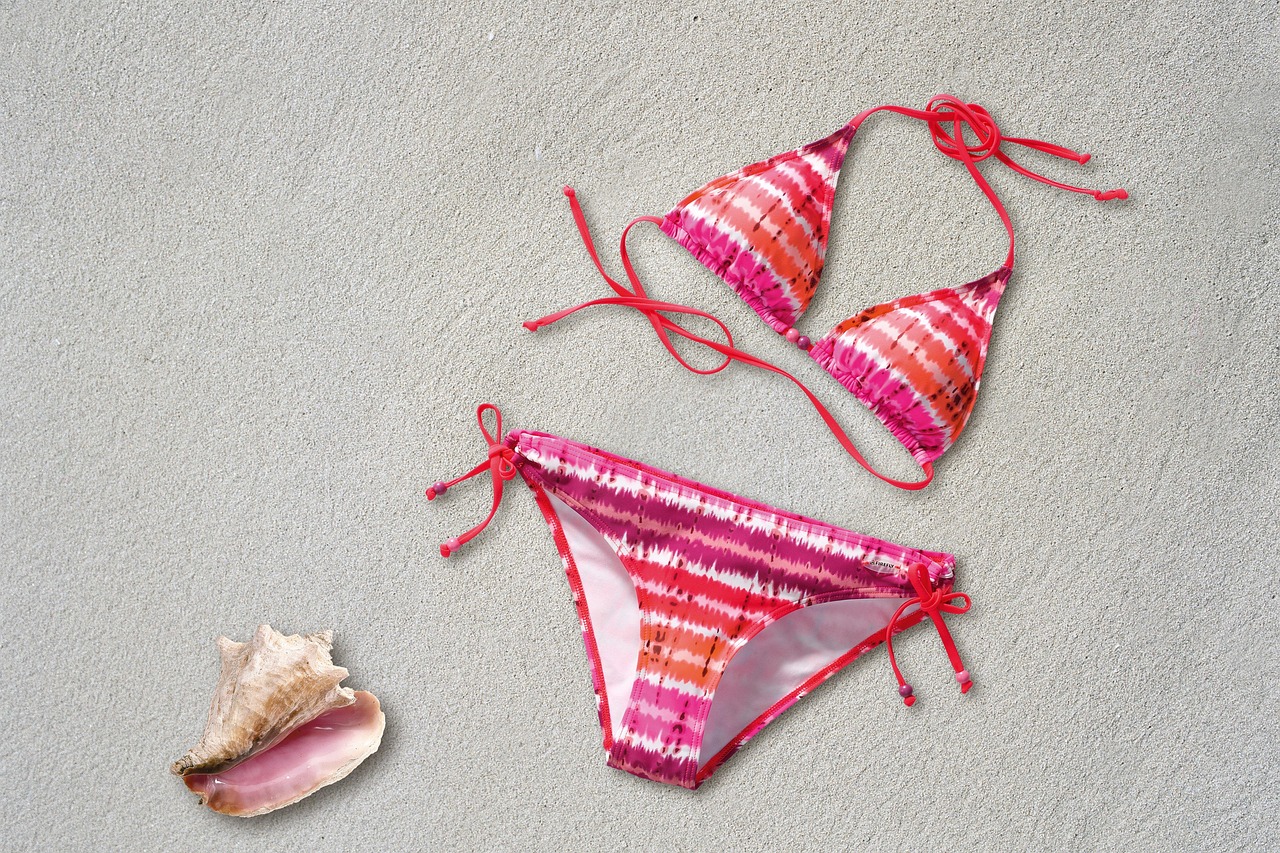 social-feed-img-01 bikini, nature, two piece swimwear, women, two-part, pink, orange, fashion, beach, leisure time, vacations, shell, sand, clothing, swim